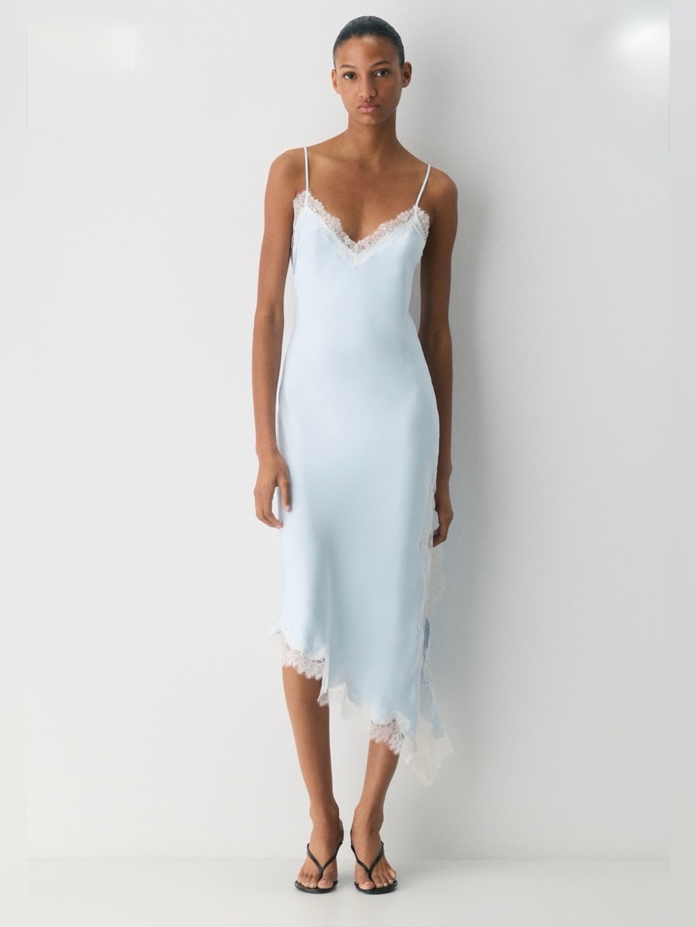 ARITZIA Nocturna Satin Light Blue Dress in Small